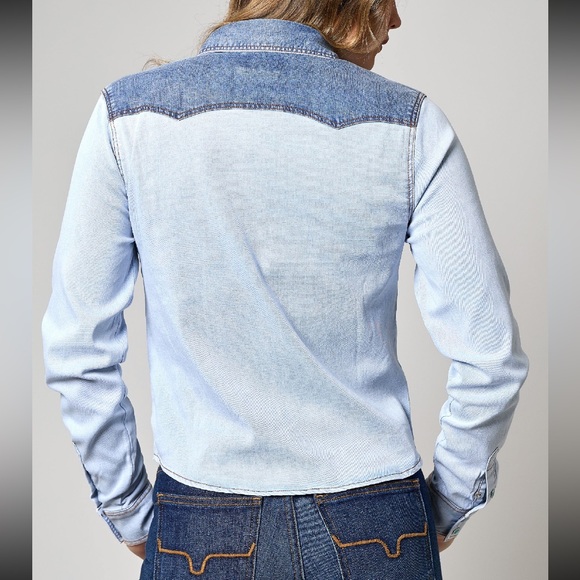 NEW Kimes Rayna Snap Front Top in Denim for women - Picture 2 of 3